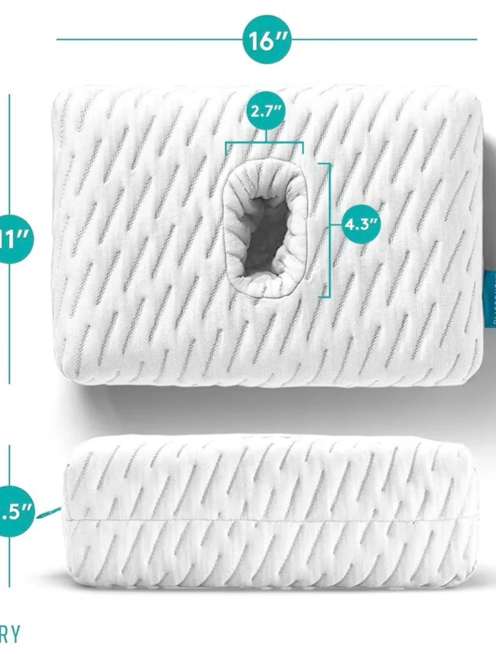 Blissbury Ear Pillow For Sleeping w/piercings/Sore Ears/headphones, Memory Foam